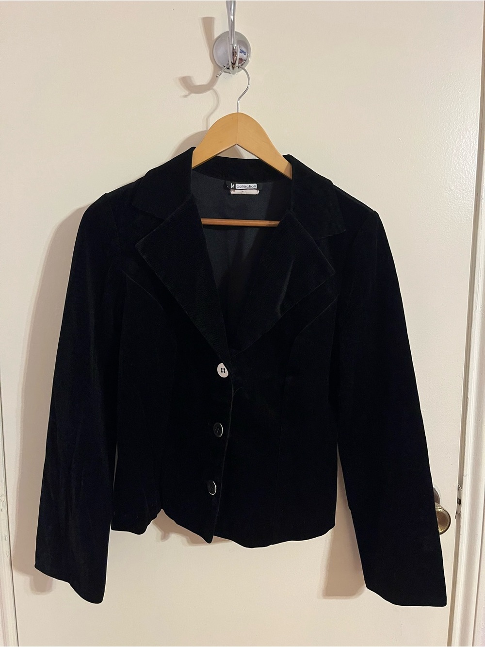 Vintage JM Collection Black Velvet Corduroy Blazer